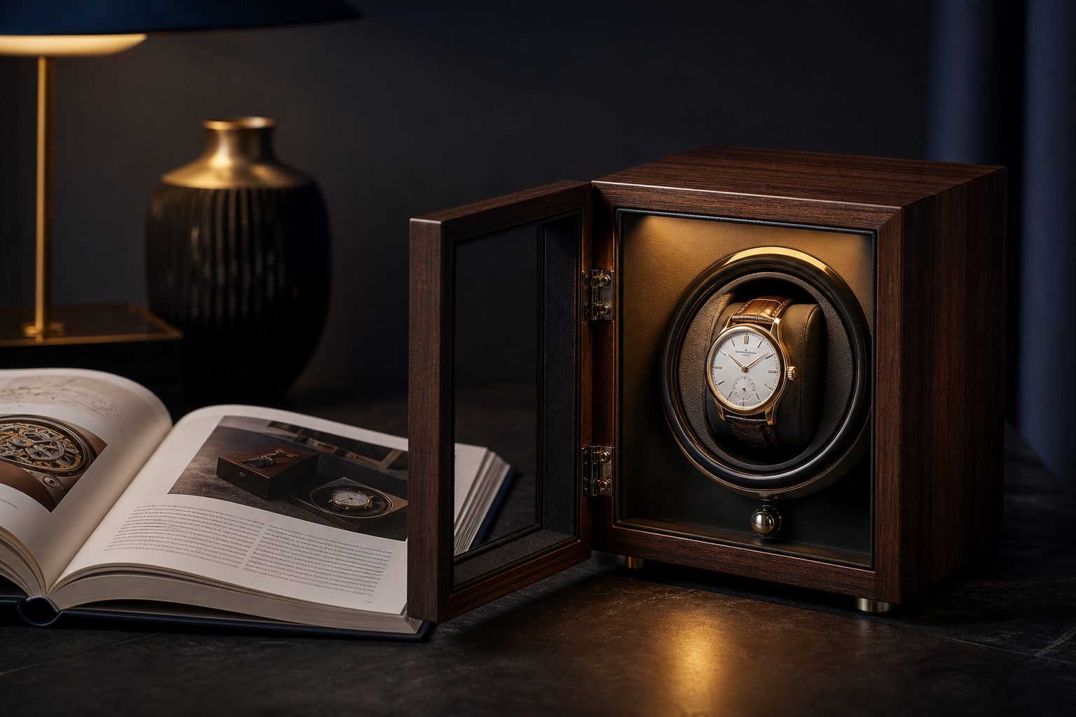 Watch winder buying guide — open winder with luxury automatic watch