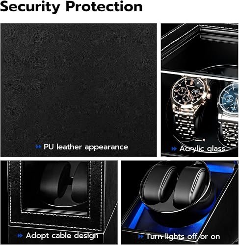 Two automatic watches in the Mcbazel dual watch winder