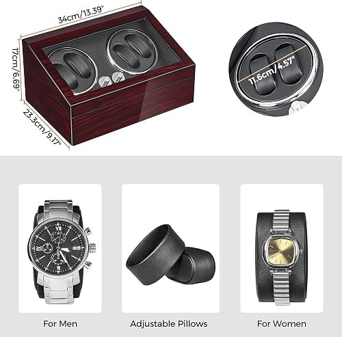 ANWBROAD 4+6 Watch Winder Review: Dual Motors at a Budget Price 4 ANWBROAD watch winder open with four watches winding