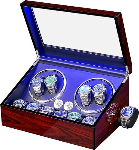 ANWBROAD 4+6 Watch Winder Review: Dual Motors at a Budget Price 1 ANWBROAD watch winder with 4 winding positions and 6 storage slots, piano paint finish