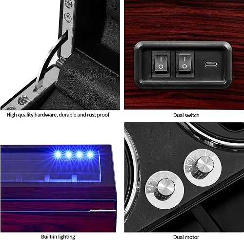 ANWBROAD 4+6 Watch Winder Review: Dual Motors at a Budget Price 3 Four automatic watches winding independently in the ANWBROAD watch winder