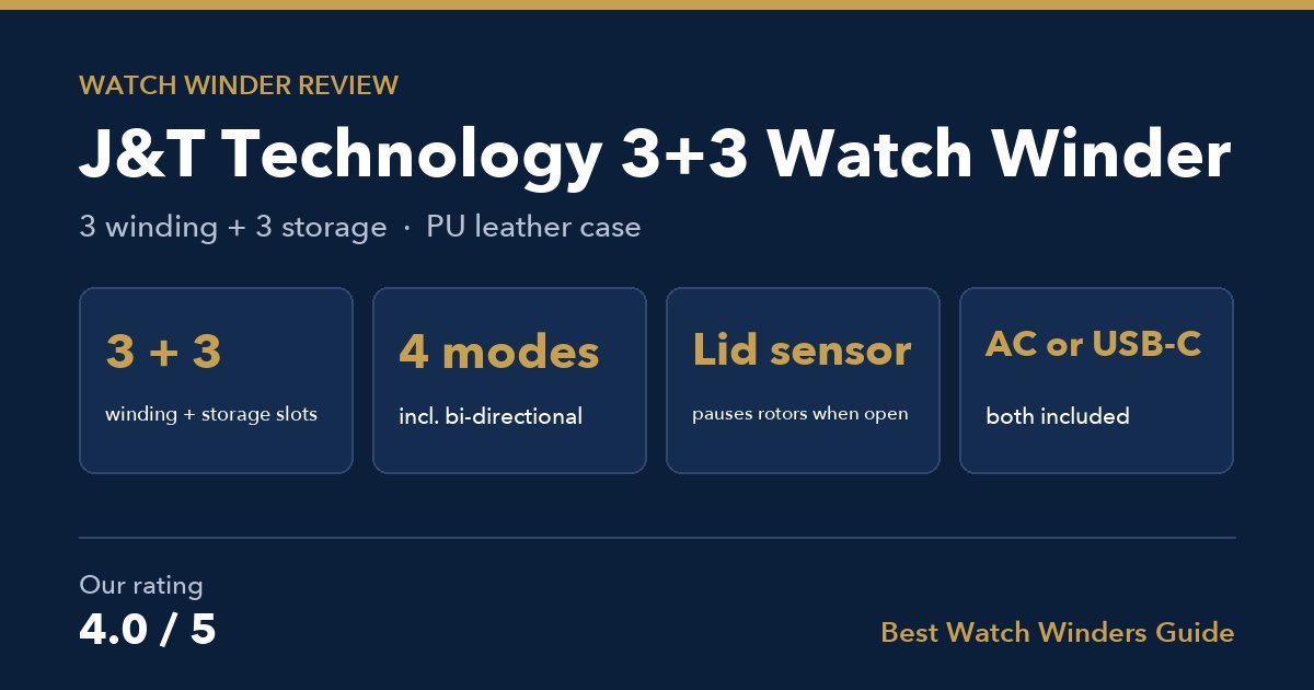 J&T Technology 3+3 watch winder spec card