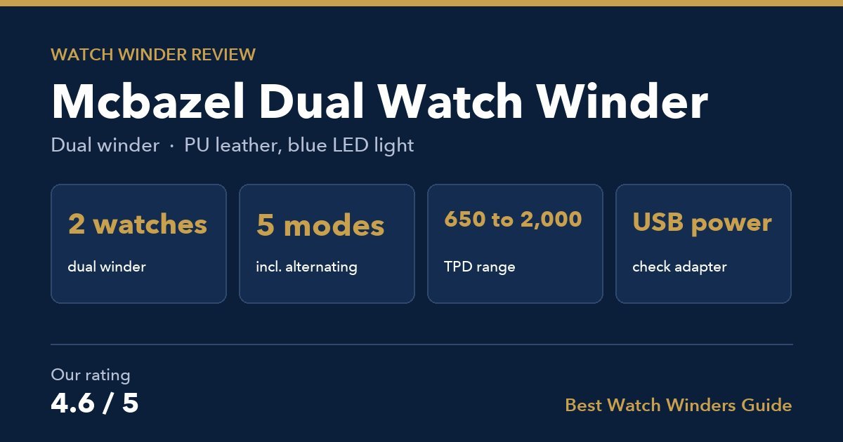 Mcbazel dual watch winder spec card